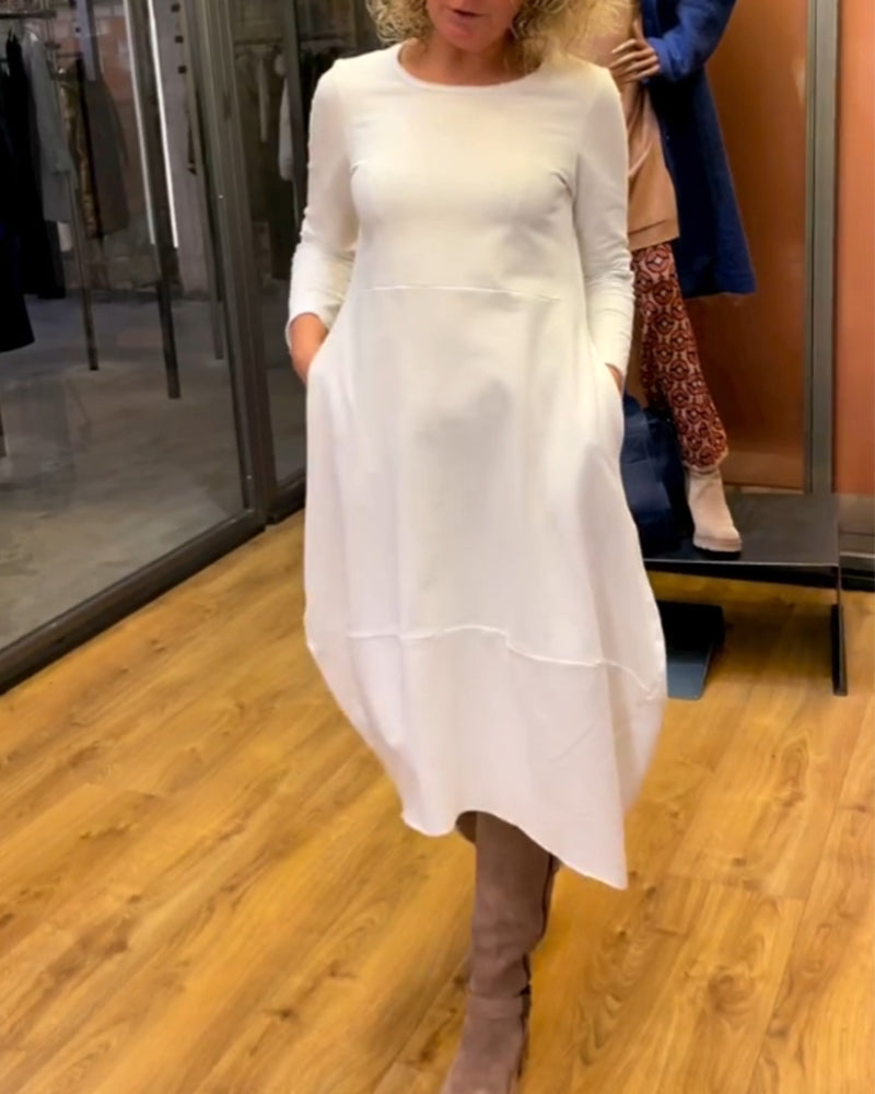 Clara™ Midi Autumn Dress with Pockets