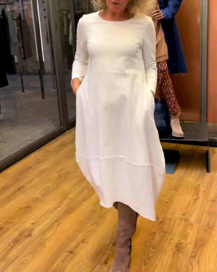Clara™ Midi Autumn Dress with Pockets