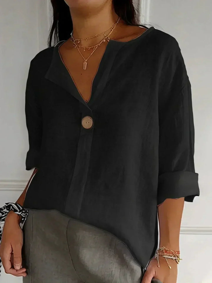 SABRINA – TUMMY COVERING V-NECK BLOUSE