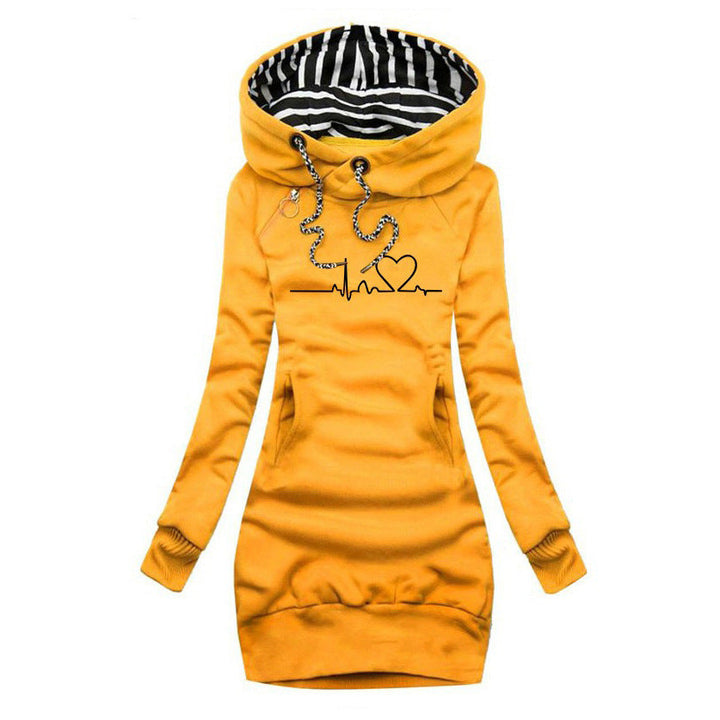 Cecile™ - Printed Sweater Dress Heartbeat