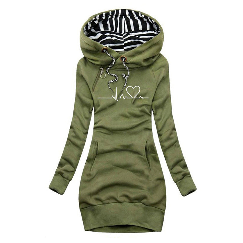 Cecile™ - Printed Sweater Dress Heartbeat