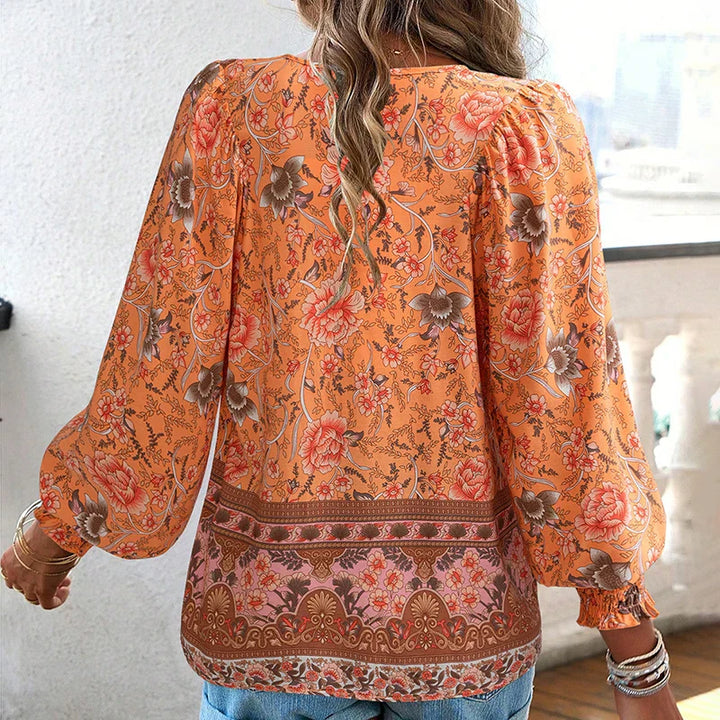 JUDY™ - CUTE V-NECK FLORAL BLOUSE