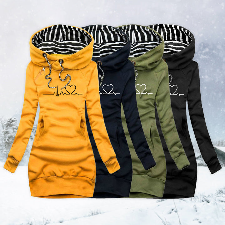 Cecile™ - Printed Sweater Dress Heartbeat