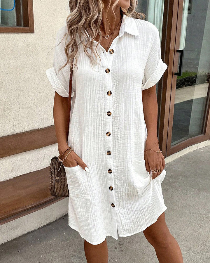 Renata™ - Oversized Polo Dress in Woven Fabric
