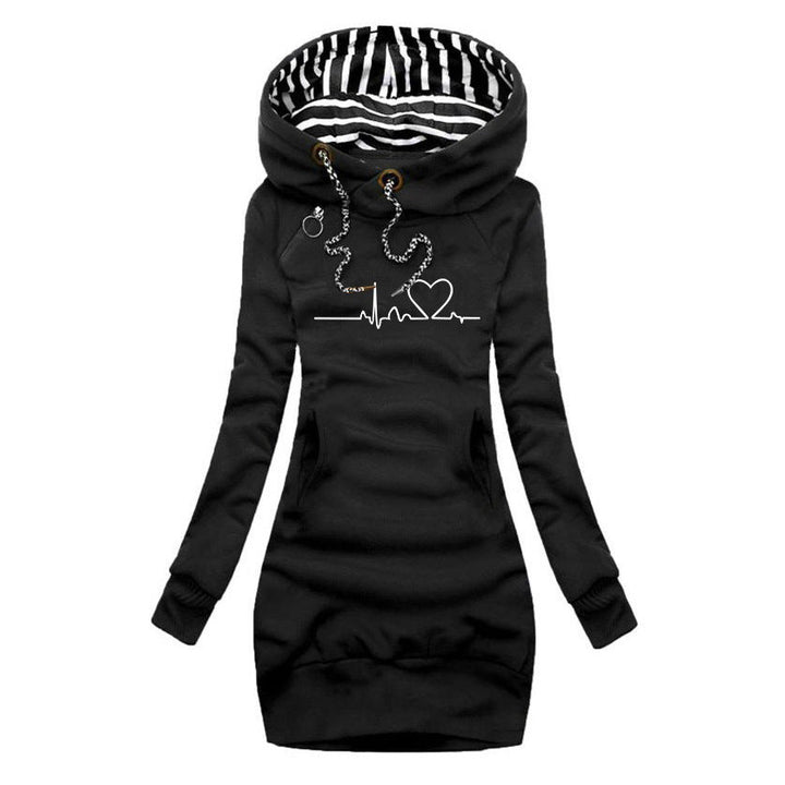 Cecile™ - Printed Sweater Dress Heartbeat